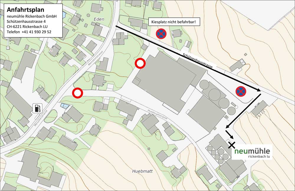 Anfahrtsplan Neumühle Rickenbach