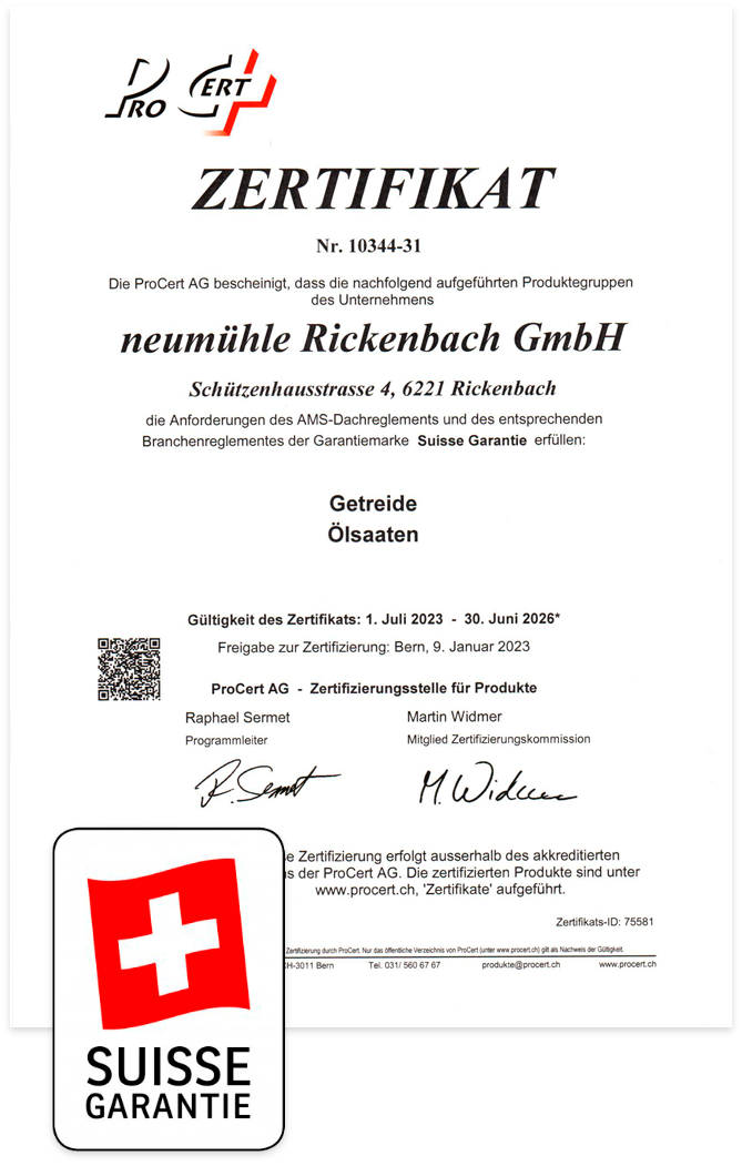 Zertifikat Suisse Garantie